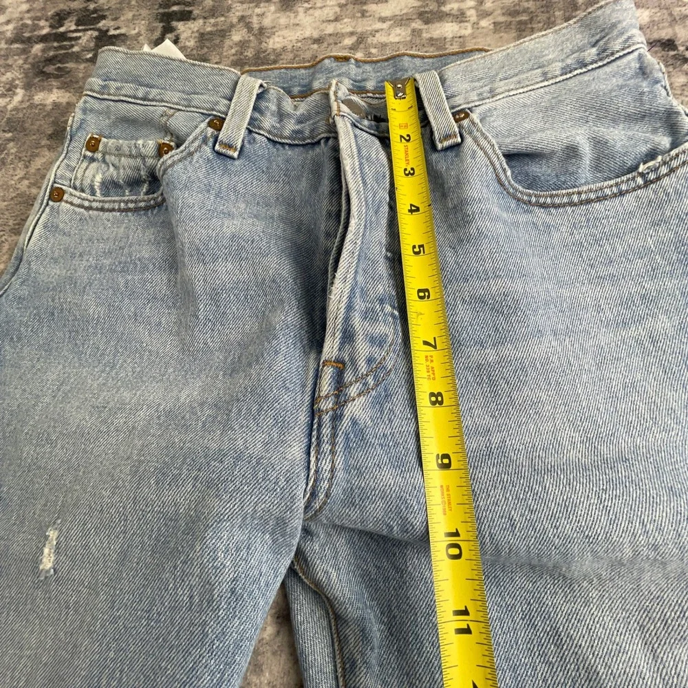 Levi's Mens W28 L30 501 Original Fit Distressed Jeans Light Blue Denim Ripped